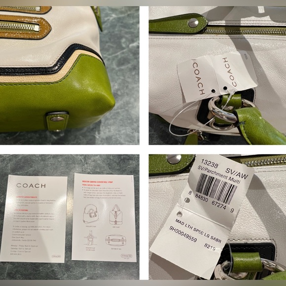 Coach Madison Sabrina Spectator Large Leather Shopper Satchel Hobo NWT Parchment - Picture 16 of 16